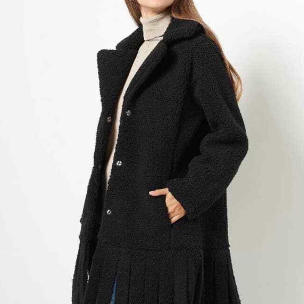 NWT Attitudes by Renee Global Illusions Sherpa Coat - Black (XL) - Picture 2 of 10